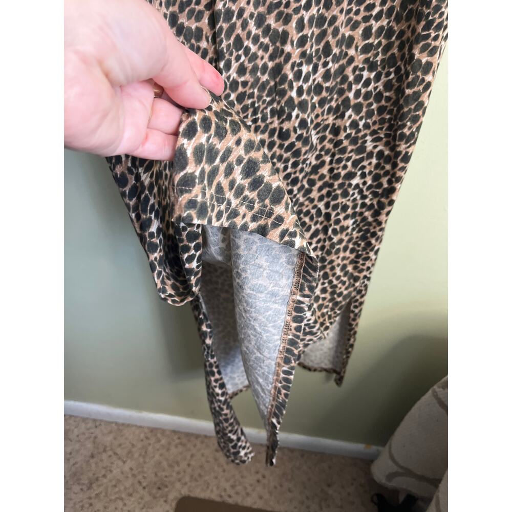 J. Crew Animal-print sleeveless knit midi side slits popover dress , size large - Picture 7 of 10